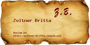 Zoltner Britta névjegykártya